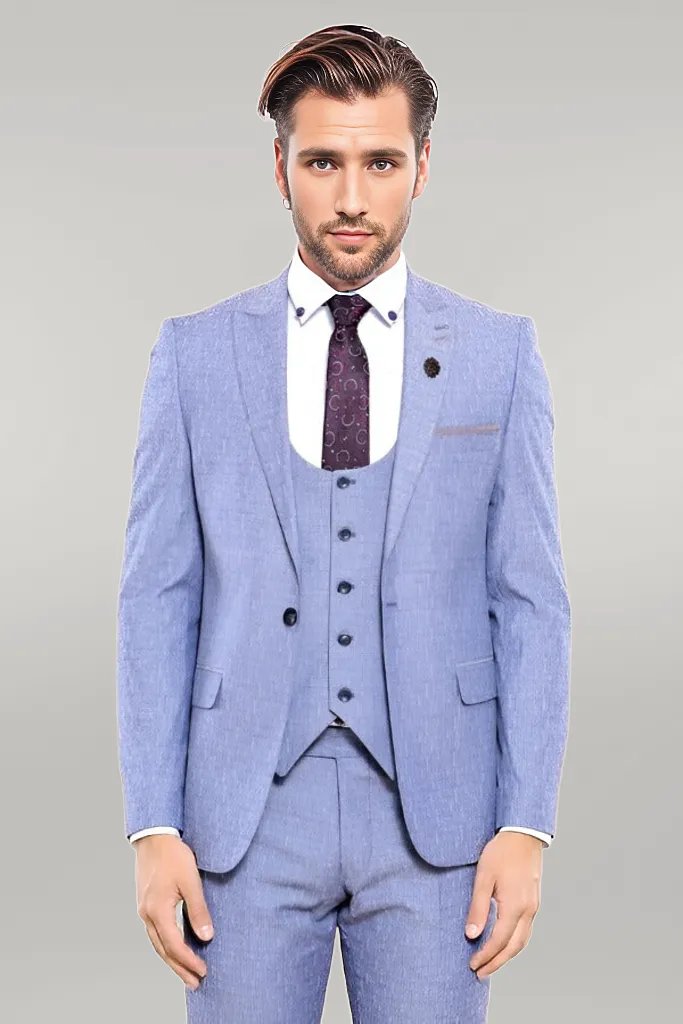 KOALA SYDNEY Vested Blue Men's Suit |