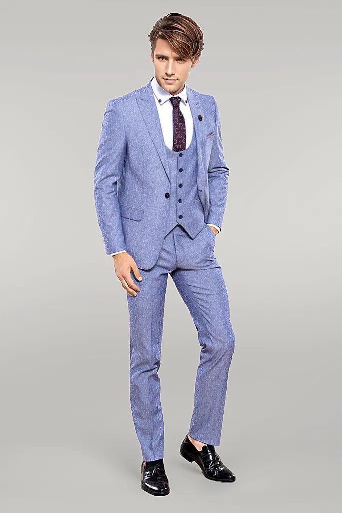 KOALA SYDNEY Vested Blue Men's Suit |