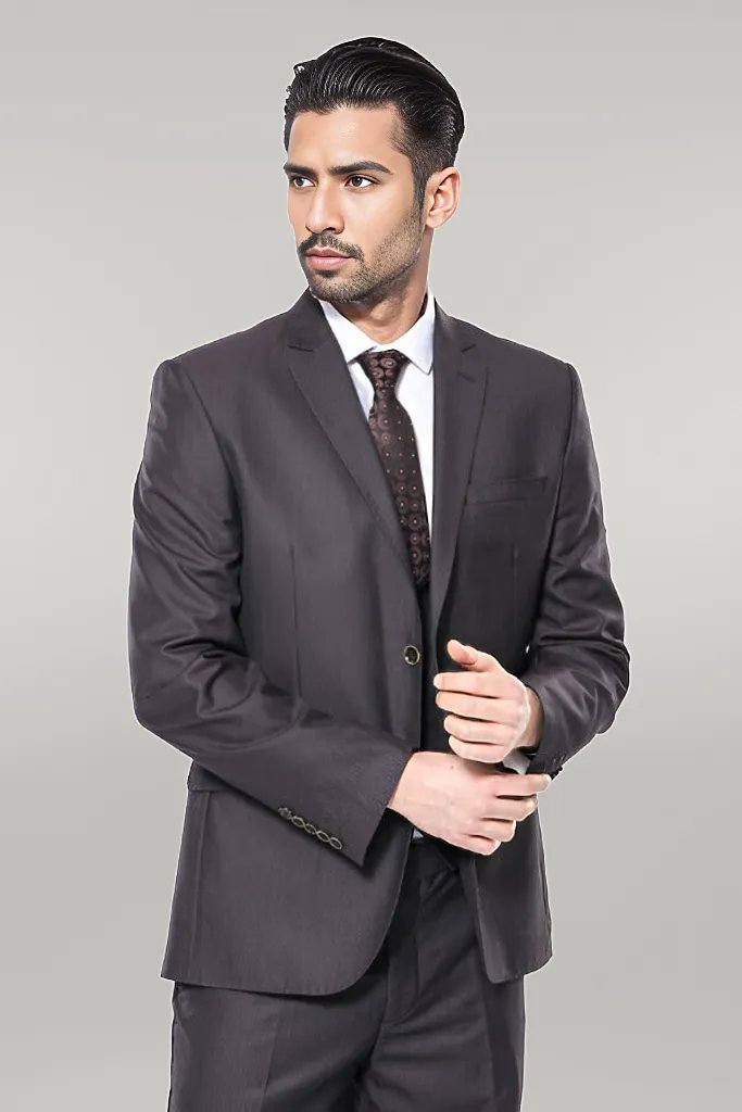 KOALA SYDNEY Vested Brown Patterned Men's Suit |