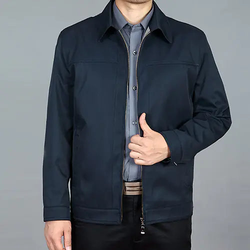 Men’s Slim Fit Zipper Windbreaker Jacket with Collar