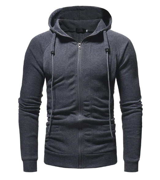 Hooded Cardigan Sweatshirt with Multiple Pockets