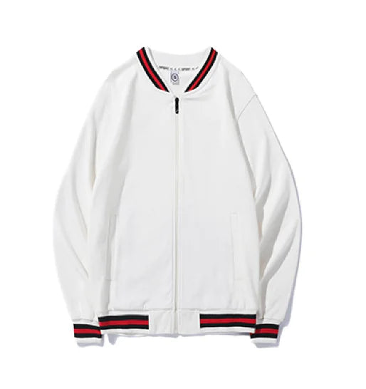 Classic White Pilot Baseball Jacket