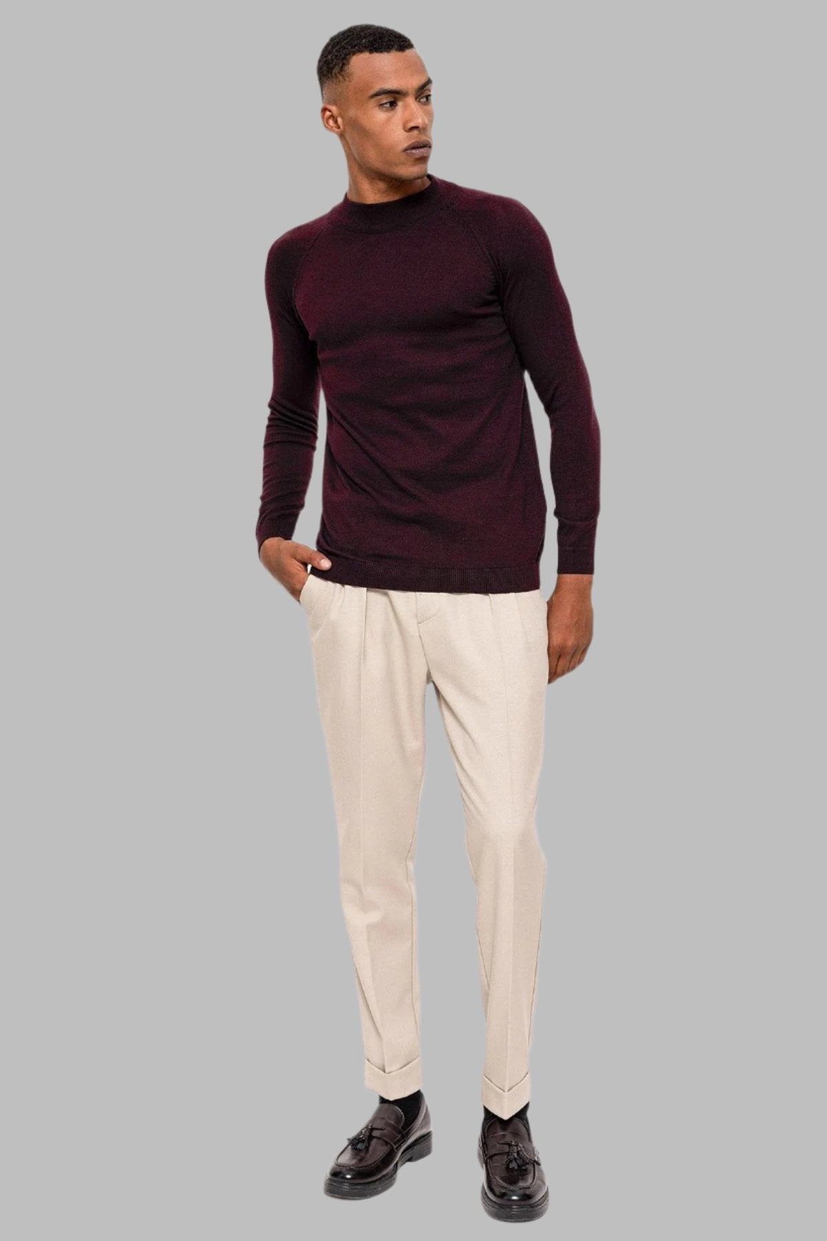 KOALA SYDNEY Men's Damson Half Turtleneckneck Knitwear