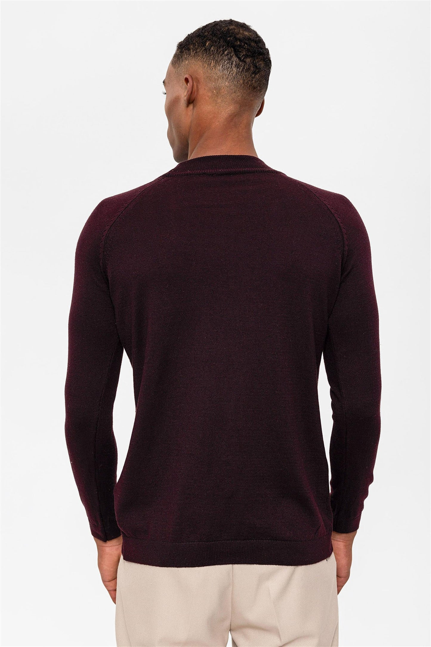 KOALA SYDNEY Men's Dark Damson Half Turtleneck Sweater