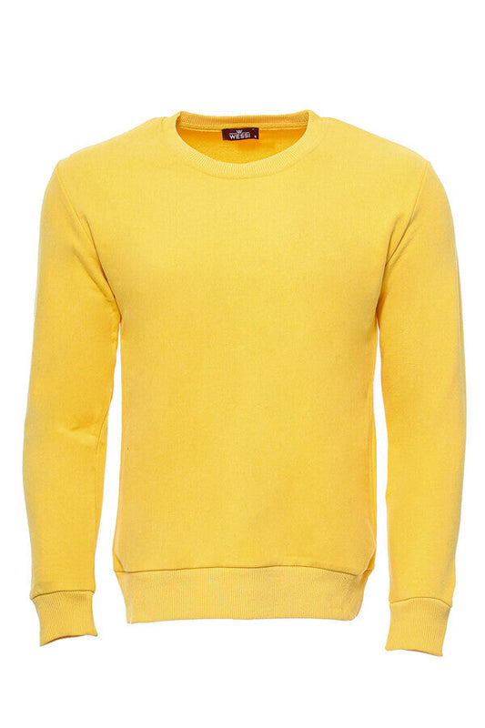 Yellow Plain Circle Neck Sweatshirt