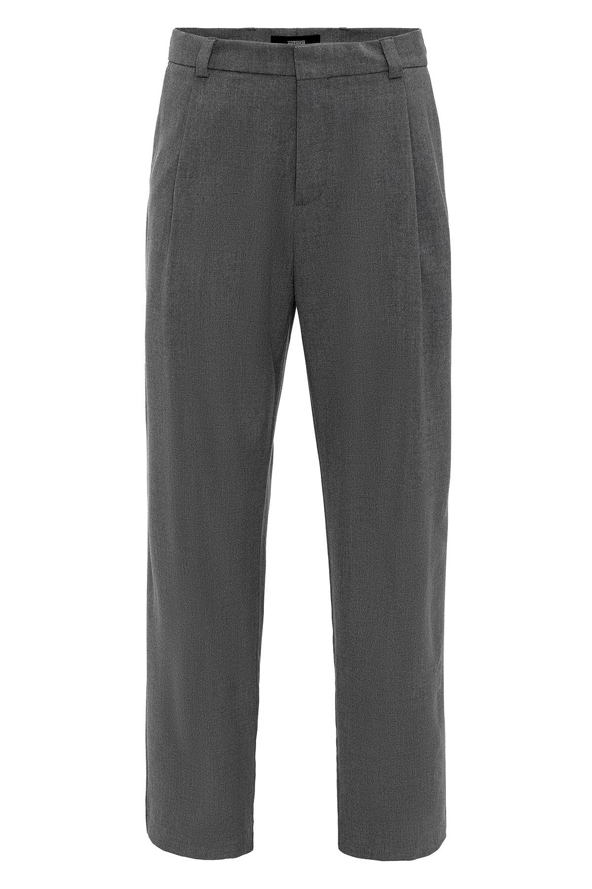 Men's Grey High-Waisted Baggy Pants