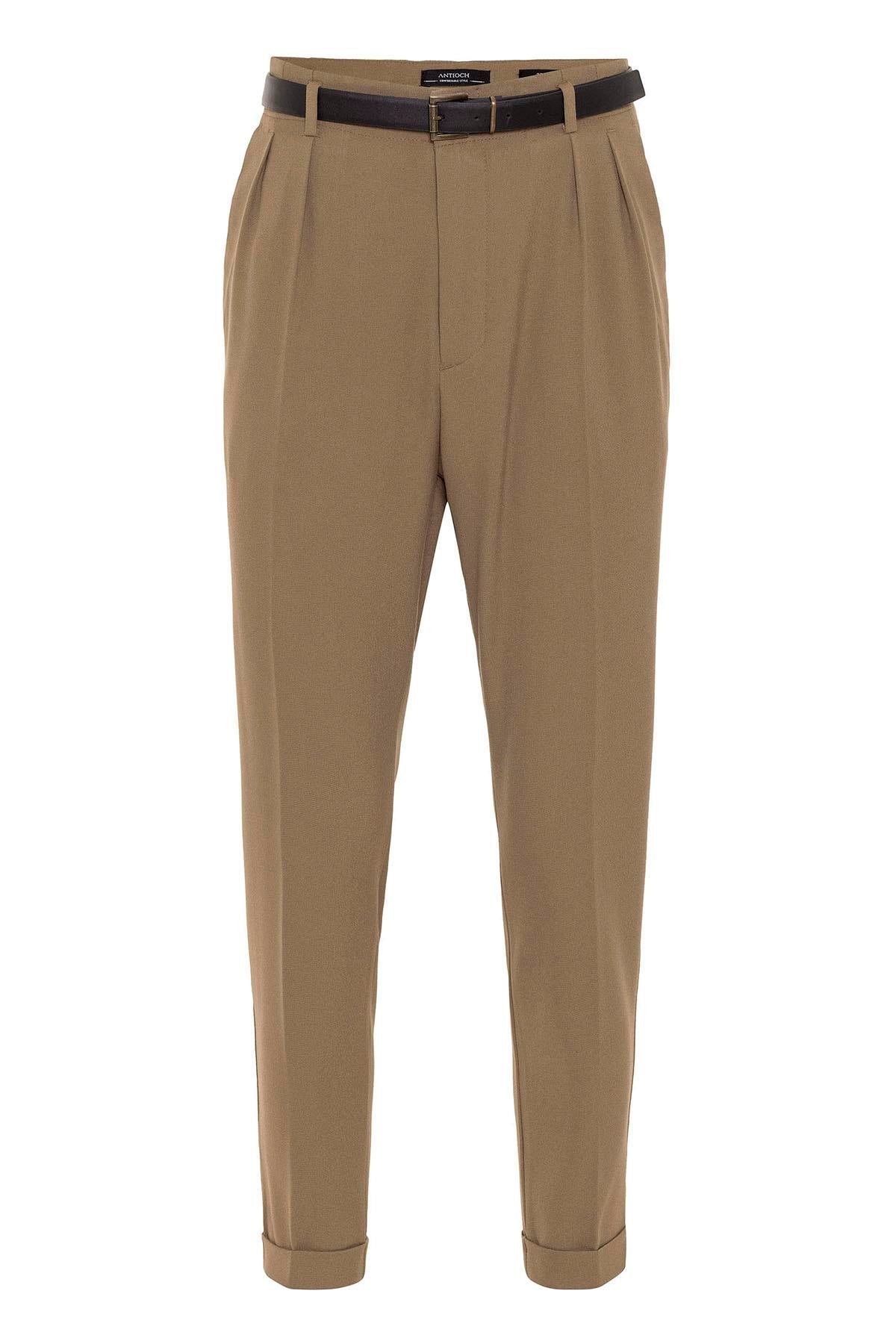Men's Mink High Waist Belted Trousers