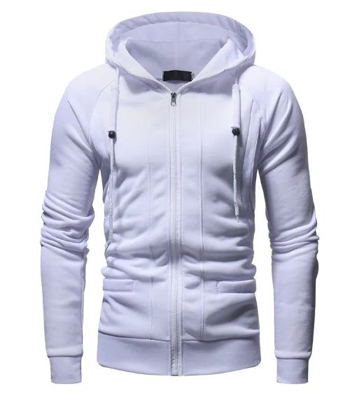 Hooded Cardigan Sweatshirt with Multiple Pockets