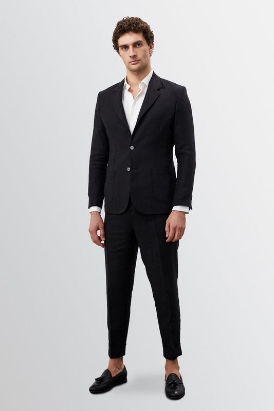 KOALA SYDNEY Men's Black 100% Linen Blazer Jacket