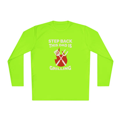Men's 'Step Back This Dad Is Grilling' Long Sleeve Tee - Perfect for Father's Day & BBQ Lovers