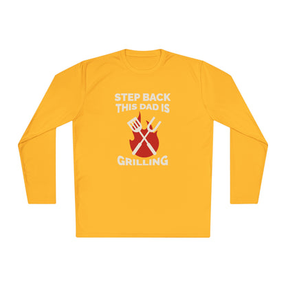 Men's 'Step Back This Dad Is Grilling' Long Sleeve Tee - Perfect for Father's Day & BBQ Lovers
