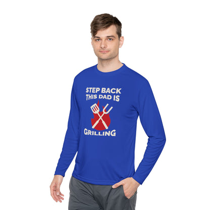 Men's 'Step Back This Dad Is Grilling' Long Sleeve Tee - Perfect for Father's Day & BBQ Lovers