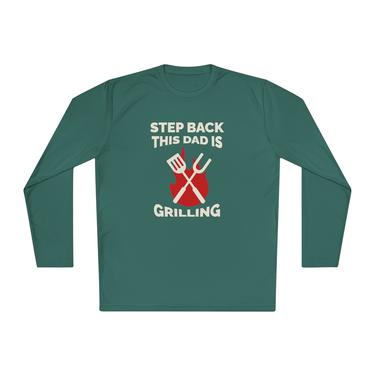 Men's 'Step Back This Dad Is Grilling' Long Sleeve Tee - Perfect for Father's Day & BBQ Lovers