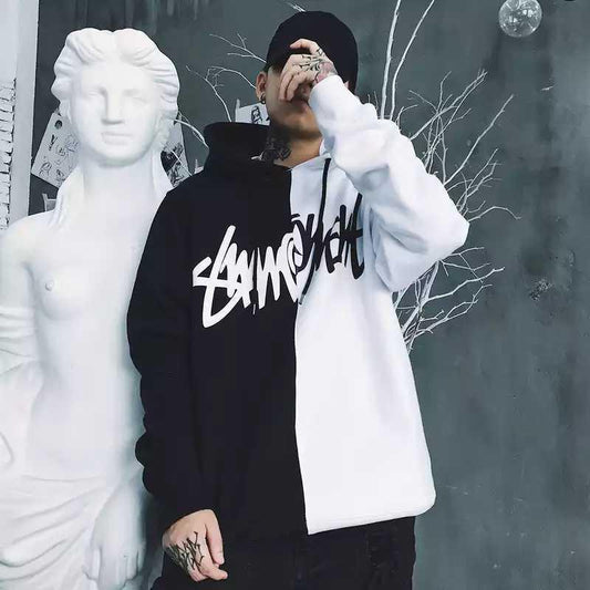 KOALA SYDNEY  Men's Casual Color-Blocking Hooded Sweater