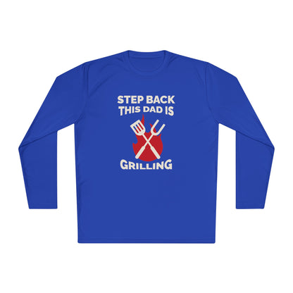 Men's 'Step Back This Dad Is Grilling' Long Sleeve Tee - Perfect for Father's Day & BBQ Lovers