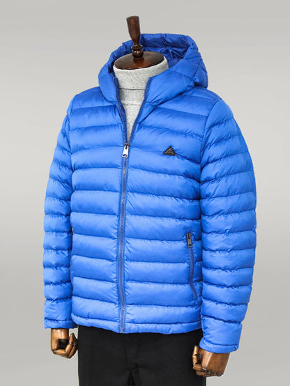 Quilted Hooded Puffer Blue Men's Coat