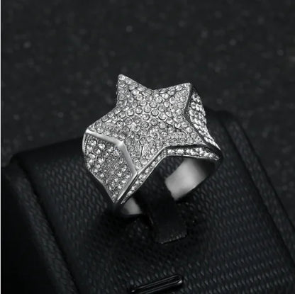 Men's Hip Hop Star Pentagram Ring