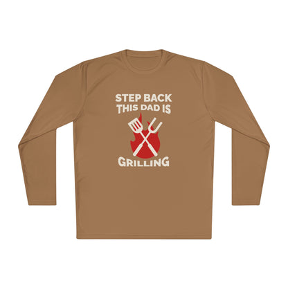 Men's 'Step Back This Dad Is Grilling' Long Sleeve Tee - Perfect for Father's Day & BBQ Lovers