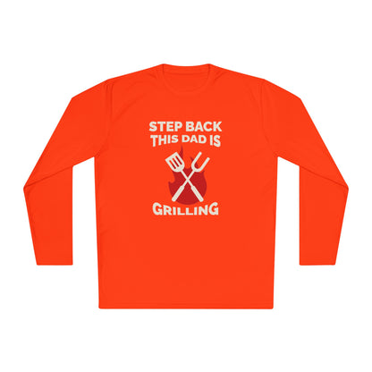 Men's 'Step Back This Dad Is Grilling' Long Sleeve Tee - Perfect for Father's Day & BBQ Lovers