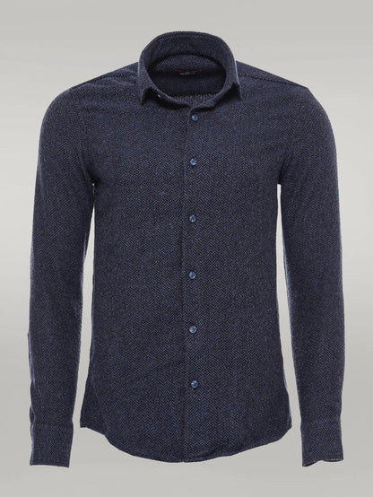 KOALA SYDNEY  Winter Navy Blue Patterned Men's Lumberjack Shirt -