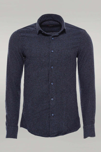 KOALA SYDNEY  Winter Navy Blue Patterned Men's Lumberjack Shirt -