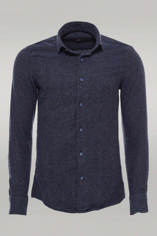 KOALA SYDNEY  Winter Navy Blue Patterned Men's Lumberjack Shirt -