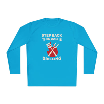 Men's 'Step Back This Dad Is Grilling' Long Sleeve Tee - Perfect for Father's Day & BBQ Lovers