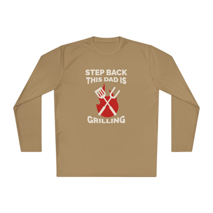Men's 'Step Back This Dad Is Grilling' Long Sleeve Tee - Perfect for Father's Day & BBQ Lovers