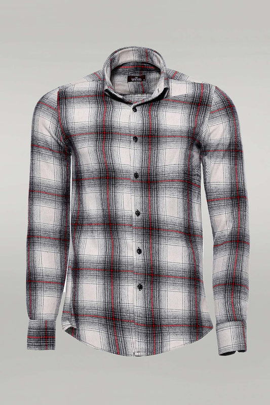 Thick Checked Grey Men Lumberjack Shirt -