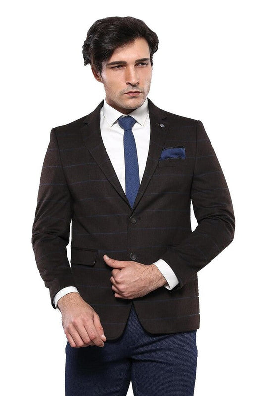 4 Drop Regular Cut Brown Men Blazer