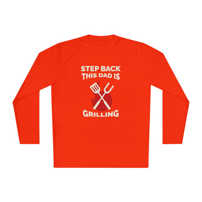 Men's 'Step Back This Dad Is Grilling' Long Sleeve Tee - Perfect for Father's Day & BBQ Lovers