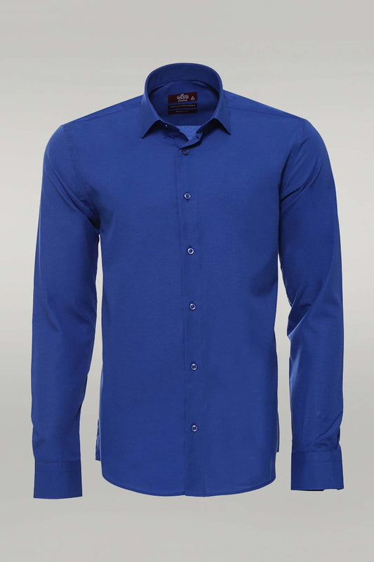 KOALA SYDNEY  Plain Long Sleeves Indigo Blue Men Shirt -