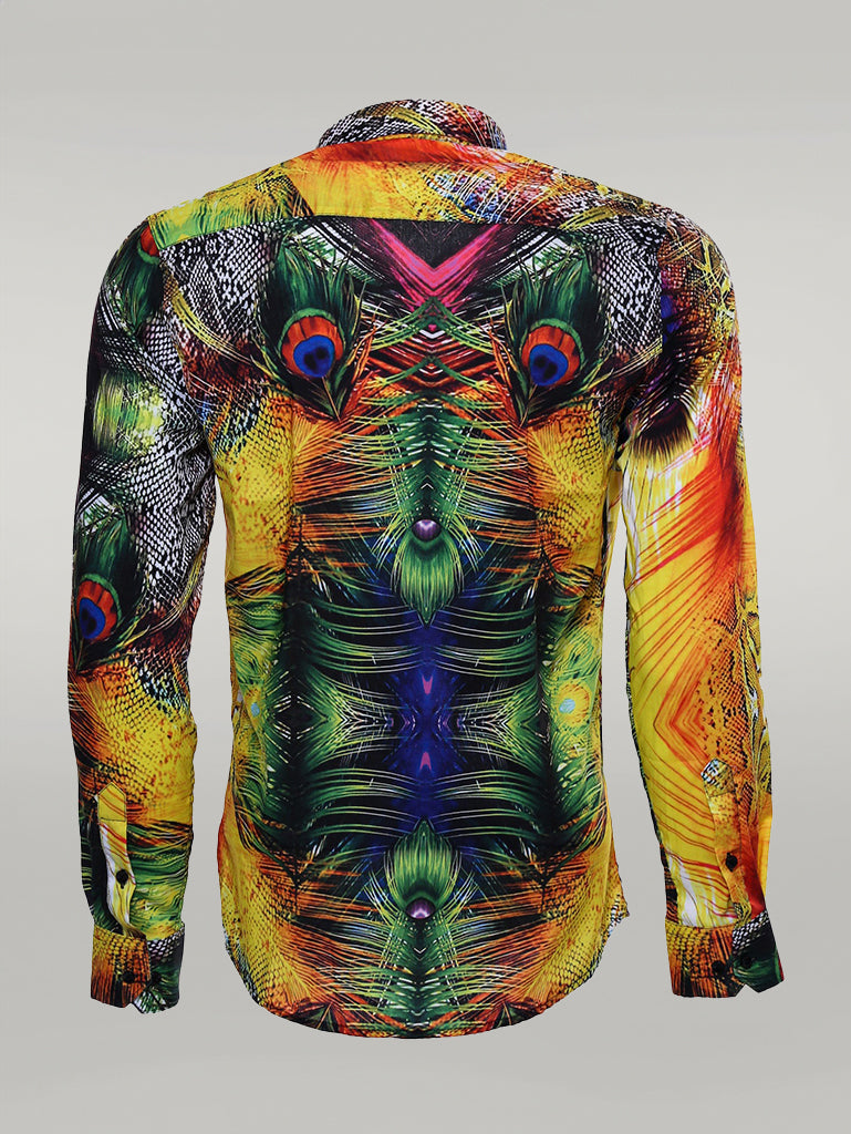 KOALA SYDNEY  Peacock Pattern Long Sleeves Multicolor Men Shirt -