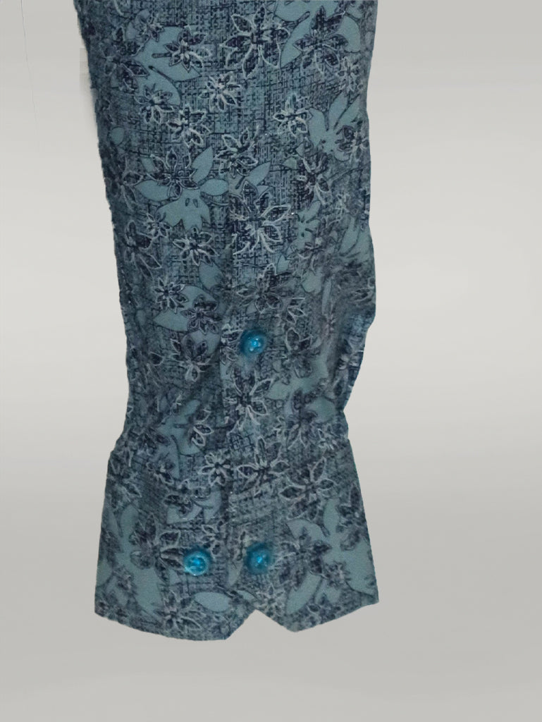 KOALA SYDNEY  Bloom Patterned Green Slim Fit Shirt -