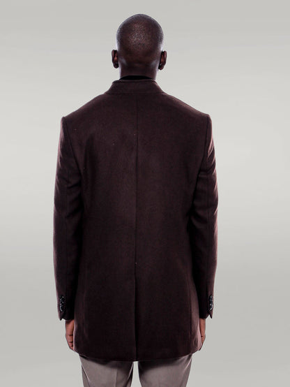 Mandarin Collar Brown Cachet Coat