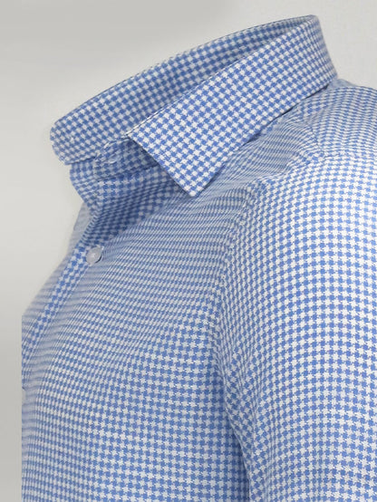 Houndstooth Pattern Sky Blue Men Shirt