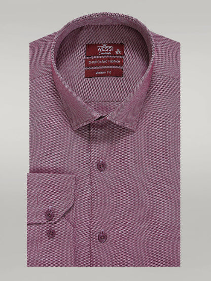 Burgundy Patterned Long Sleeve Shirt