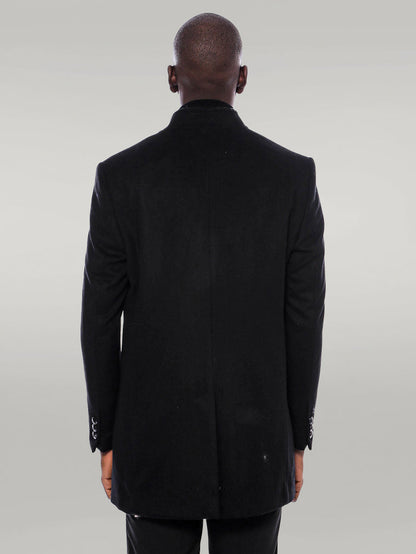 Mandarin Collar Men's Long Coat