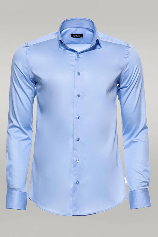 KOALA SYDNEY  Cotton Satin Sky Blue Men Shirt -