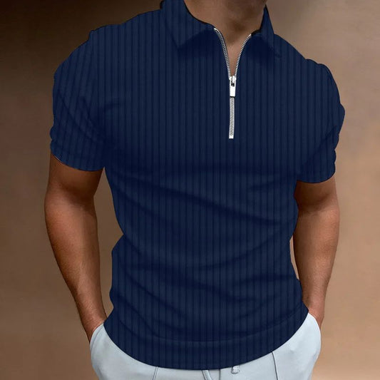 2025 Summer Men’s Striped Polo Shirt