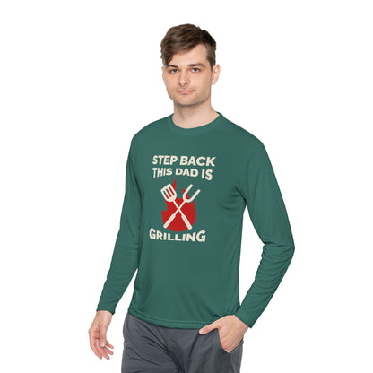 Men's 'Step Back This Dad Is Grilling' Long Sleeve Tee - Perfect for Father's Day & BBQ Lovers