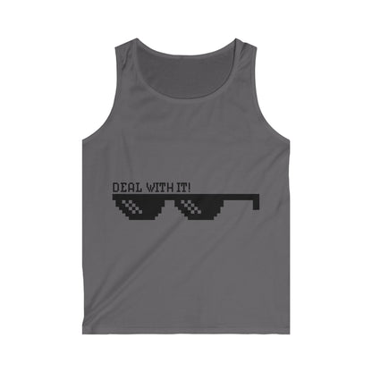 Men's Softstyle Tank Top - 'Deal With It!' Graphic Tees for Casual Wear