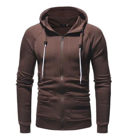 Hooded Cardigan Sweatshirt with Multiple Pockets