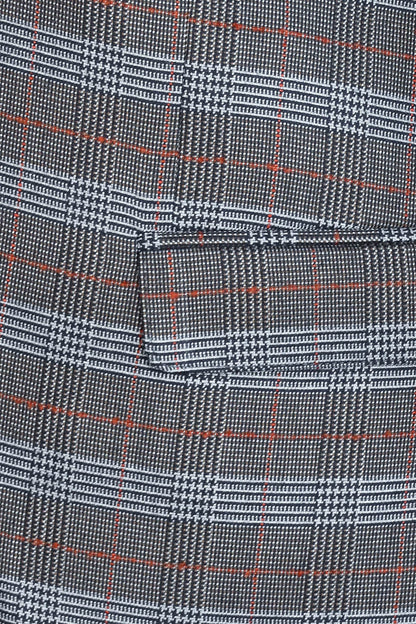 Checked Single Button Brown Men Blazer - Wessi