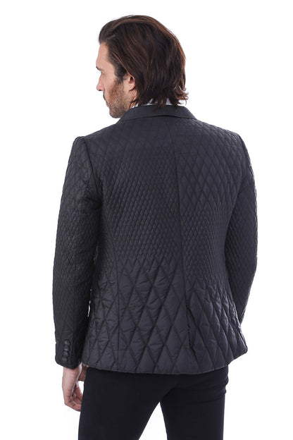 KOALA SYDNEY 3 Pockets 2 Button Quilted Coat Jacket Black Short Coat-Wessi