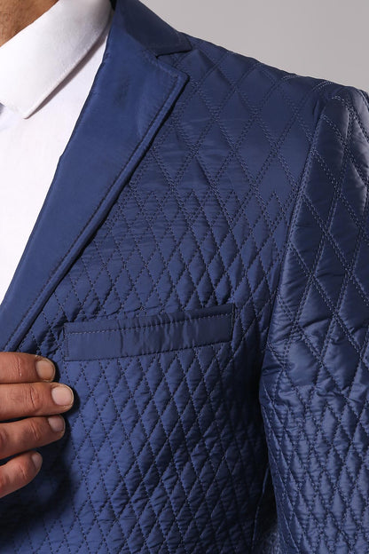 KOALA SYDNEY 3 Pockets 2 Button Quilted Coat Jacket Navy Blue Short Coat-Wessi