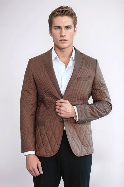 KOALA SYDNEY 3 Pockets 2 Button Quilted Coat Jacket Tan Short Coat-Wessi