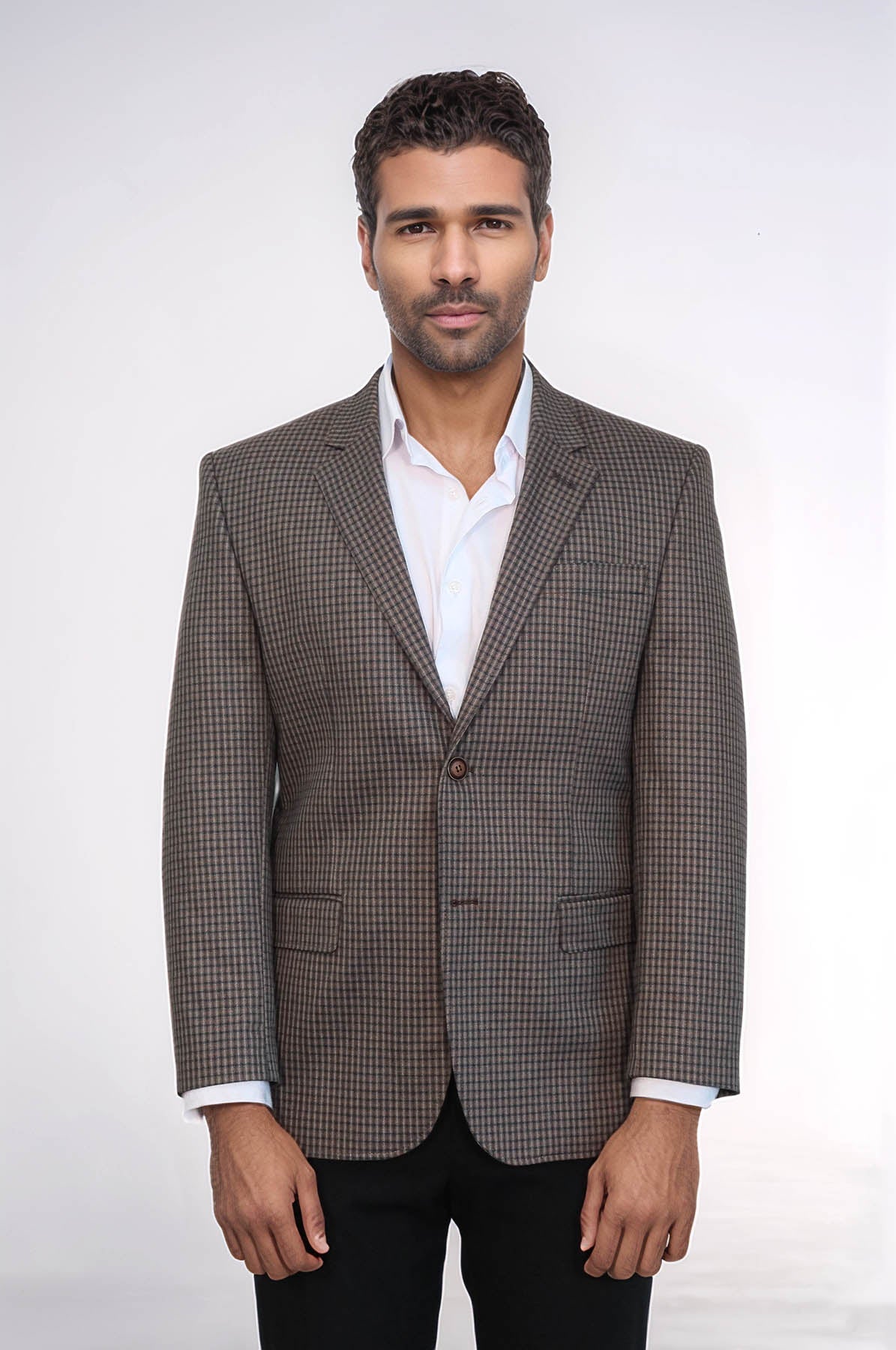 4 Drop Checkered Brown Jacket-Wessi