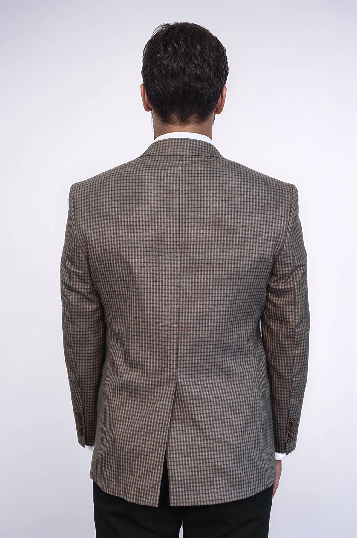 4 Drop Checkered Brown Jacket-Wessi