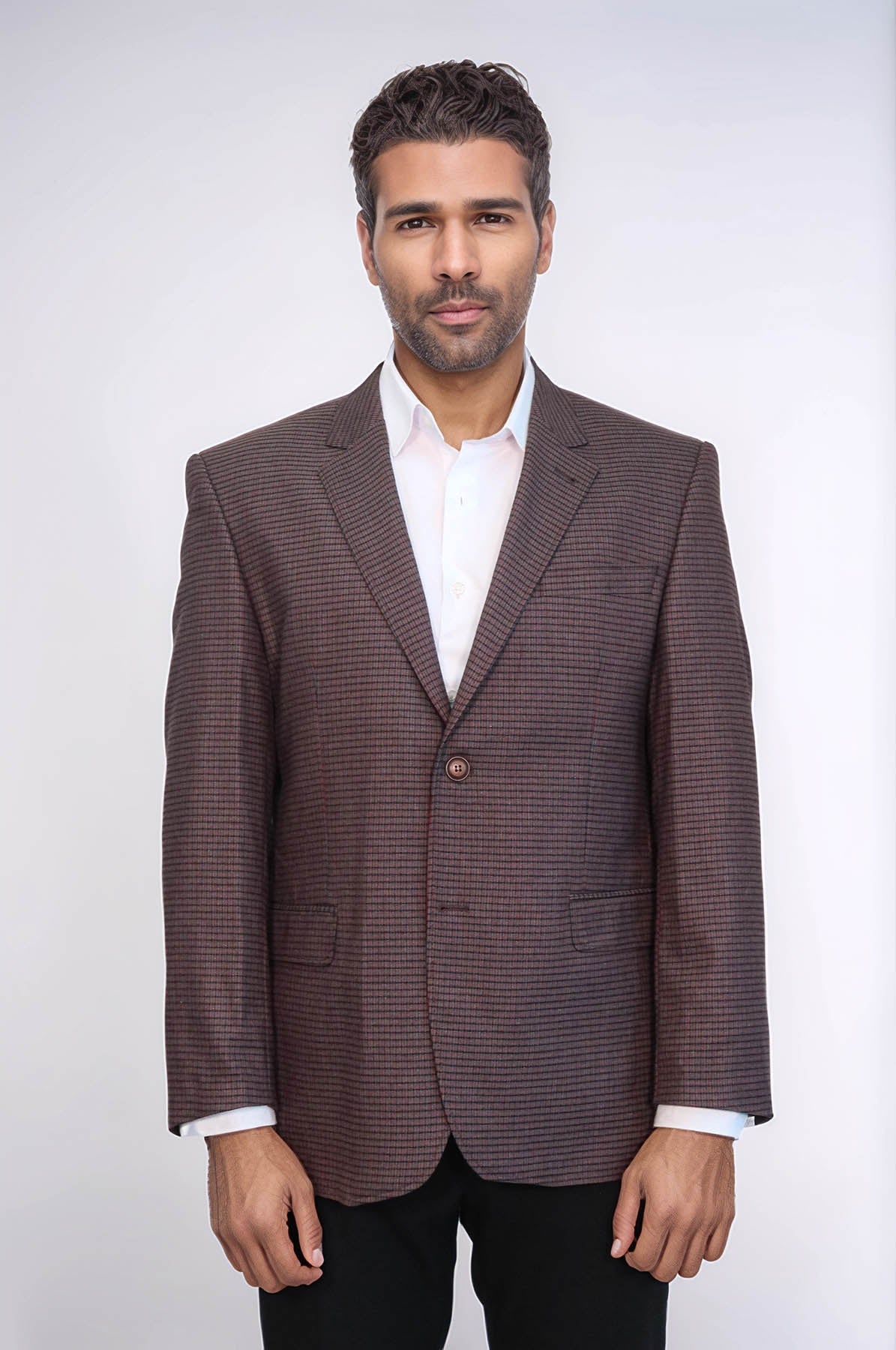 KOALA SYDNEY 4 Drop Checkered Burgundy Jacket-Wessi